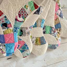 Vintage Quilt Christmas Stocking - Farmhouse Cutter Feedsack - thumbnail 2