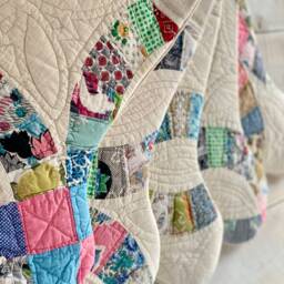 Vintage Quilt Christmas Stocking - Farmhouse Cutter Feedsack - thumbnail 3