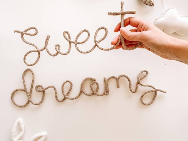 Sweet Dreams Sign For Nursery Wall - Above Bed Decor Wire Word Kids Room Baby Gift - image 1
