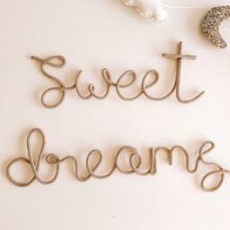 Sweet Dreams Sign For Nursery Wall - Above Bed Decor Wire Word Kids Room Baby Gift - thumbnail 2