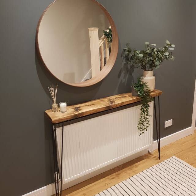 Omni Rustic Console Table With Black 3 Pin Hairpin Legs. - Hallway/Radiator Cover - image 1