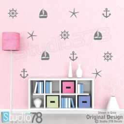 Nautical Wall Decals - Sailboat, Anchor, Starfish Baby Nursery Decor - thumbnail 3