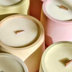 Concrete Candle, Colorful Cement Candles, 4 Oz Scented Soy Wax Gift For Her, Pastel Candles in Different Colors & Scents - thumbnail 3