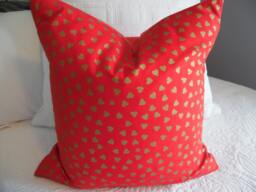Valentines. Metallic Gold Hearts.reds.golds.holiday Decor.hearts.toss Pillows.throw Pillows.valentines Pillows.sweetest Day.valentine Decor - thumbnail 1