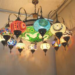 12 Ball Turkey Mosaic Chandelier, Foyer Lamp, Hallway Lamp, Mosaic Chandelier, Chandelier Lighting, Turkish Light, Hanging Lamp, Morocco Lighting - thumbnail 2