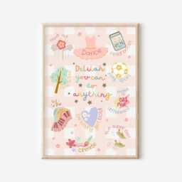 Personalised Girls, You Can Do Anything Prints. Positive Affirmation Print For Girls Room, Nursery Or Playroom - Prints Only, Unframed - thumbnail 3