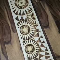 Laser-Cut Floral Mdf Panel Geometric Radiator Cover Wall Art 1x4 Ft 011 - thumbnail 2