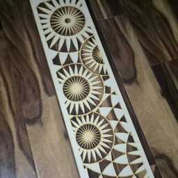 Laser-Cut Floral Mdf Panel Geometric Radiator Cover Wall Art 1x4 Ft 011 - thumbnail 3