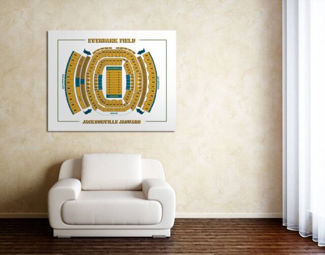 Vintage Everbank Field Seating Chart Print Jacksonville Jaguars - image 1