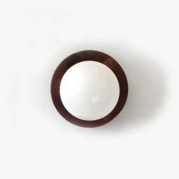 Walnut & Glass Shade Wall Light Fixture Sconce Bedside Lamp Bathroom Wooden Lighting - thumbnail 2