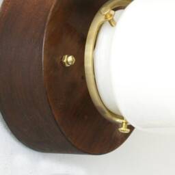 Walnut & Glass Shade Wall Light Fixture Sconce Bedside Lamp Bathroom Wooden Lighting - thumbnail 4