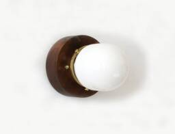 Walnut & Glass Shade Wall Light Fixture Sconce Bedside Lamp Bathroom Wooden Lighting