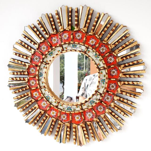 "Peruvian Mirrors - ""Lime Red 45cm" - image 1