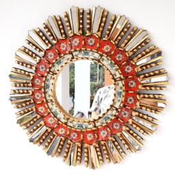 "Peruvian Mirrors - ""Lime Red 45cm"