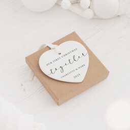 Personalised First Christmas Together Bauble - Ceramic Tree Decoration Gift Ornament Keepsake Minimal - thumbnail 2