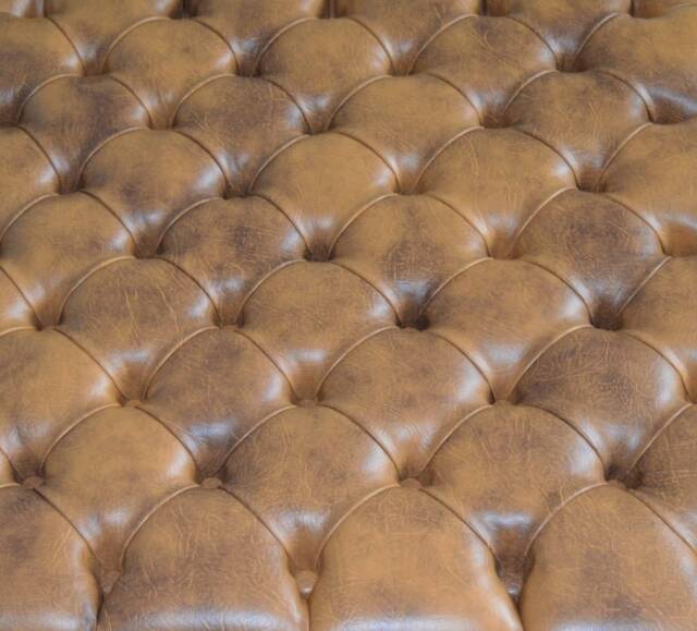 Fix To Wall Double Size Deep Buttoned Headboard in Premium Tan Faux Leather