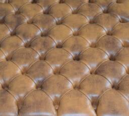 Fix To Wall Double Size Deep Buttoned Headboard in Premium Tan Faux Leather