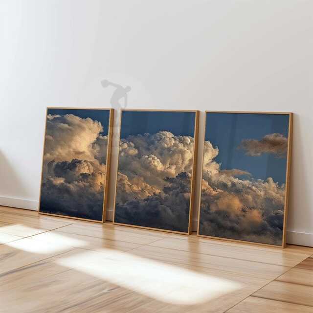 storm Cloud Wall Art Set Of 3 - Dramatic Sky Prints Moody Cloudscape Artwork Modern Atmospheric Decor For Living Room - image 1