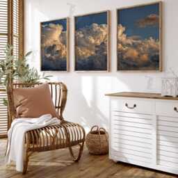 storm Cloud Wall Art Set Of 3 - Dramatic Sky Prints Moody Cloudscape Artwork Modern Atmospheric Decor For Living Room - thumbnail 2