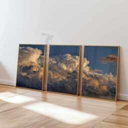 storm Cloud Wall Art Set Of 3 - Dramatic Sky Prints Moody Cloudscape Artwork Modern Atmospheric Decor For Living Room - thumbnail 1
