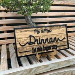 Custom Last Name Sign - Family Welcome Personalised Wood Mr & Mrs Indoor Rustic Wall Decor Housewarming Gift - thumbnail 3
