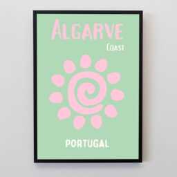 Algarve Portugal Travel Poster, Colourful Coastal Wall Art Print, Beach Decor, Holiday Gift - thumbnail 2