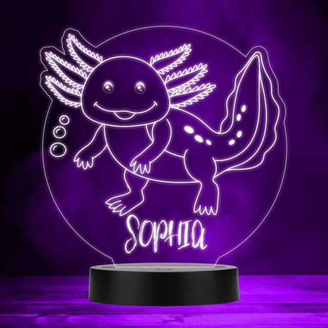 Cute Axolotl Salamander Colour Changing Personalised Gift Led Lamp Night Light - Bedroom - image 1