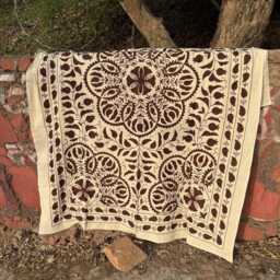 Authentic Suzani Quilt - Handcrafted Embroidered Bedding Statement Bedroom Decor - thumbnail 3