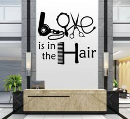 Hair Salon Wall Decal Stylist Tools, Scissors, Barber Shop Decor 2905 - thumbnail 1
