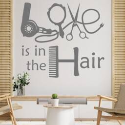 Hair Salon Wall Decal Stylist Tools, Scissors, Barber Shop Decor 2905 - thumbnail 2