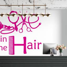 Hair Salon Wall Decal Stylist Tools, Scissors, Barber Shop Decor 2905 - thumbnail 3