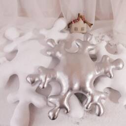 Snowflake Pillow, Soft Pillow Set, White & Silver Christmas Decoration, Christmas Pillow - thumbnail 2