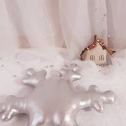Snowflake Pillow, Soft Pillow Set, White & Silver Christmas Decoration, Christmas Pillow - thumbnail 3