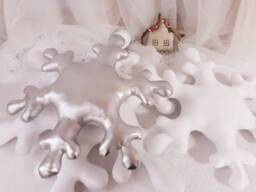 Snowflake Pillow, Soft Pillow Set, White & Silver Christmas Decoration, Christmas Pillow - thumbnail 1