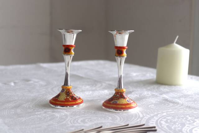 Candle Holders, Home Accessories, Stick, Judaica, Table Decoration Set, Jewish Wedding Gift, Shabbat Candlesticks, Centerpiece - image 1