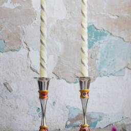 Candle Holders, Home Accessories, Stick, Judaica, Table Decoration Set, Jewish Wedding Gift, Shabbat Candlesticks, Centerpiece - thumbnail 2