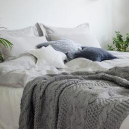 Light Gray Duvet Cover Set Handmade Of 100% Ecofriendly High Quality Linen, Single, Twin, Full, Queen, King Sizes With Wooden Buttons - thumbnail 2