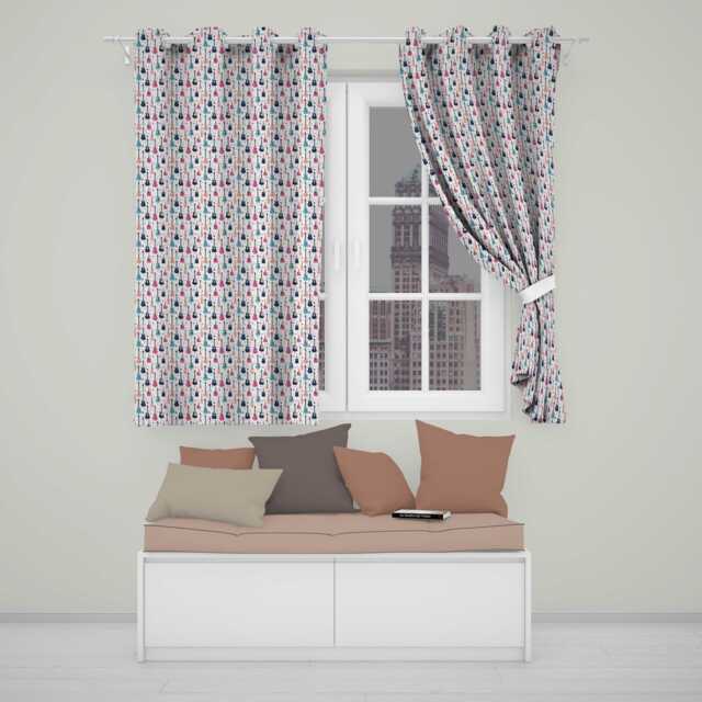 Colorful Electric Guitars Music Theme Seamless Pattern Art Readymade Eyelet Ring Top Thermal 100% Blackout Curtains - image 1