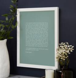 Use Your Own Words Personalised Print. Stylish & Modern Anniversary Gift. Framed. Wall Decor. Handmade. Custom Made. Keepsake - thumbnail 1