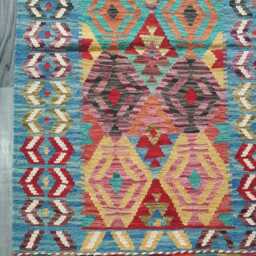 Kilim Rug Classic, Handmade Artisan Afghan Turkish Persian Rug, Navajo Moroccan Bohemian Flatweave, Natural Wool Multicolour 127x79 cm - thumbnail 2