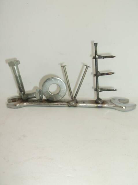 Love Valentine Gift, Tiny Wrench, Valentines Day Present, Upcycled Art - image 1