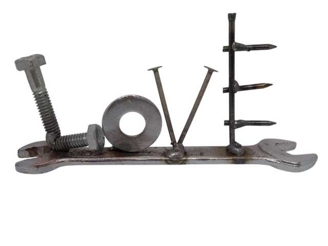 Love Valentine Gift, Tiny Wrench, Valentines Day Present, Upcycled Art - image 1