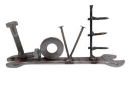 Love Valentine Gift, Tiny Wrench, Valentines Day Present, Upcycled Art - thumbnail 1