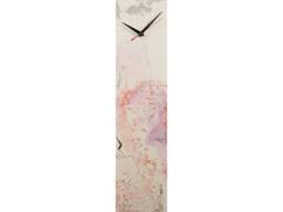 Modern Wall Clock Lilac Silver Glass Art, Gift For New Home, Unusual Decor Pink Living Room, Bedroom