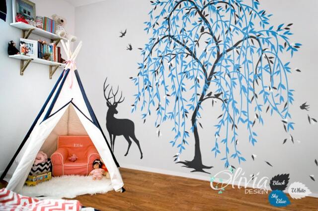 Large Baby Nursery Willow Tree Vinyl Wall Decal, Sticker Decor -Nt017B - image 1