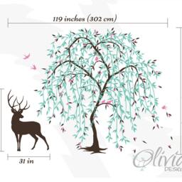 Large Baby Nursery Willow Tree Vinyl Wall Decal, Sticker Decor -Nt017B - thumbnail 3