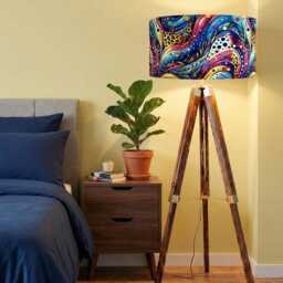 Handmade By Order Luxury Multicoloured Abstract Art Leopard Print Drum Velvet Lamp Shade Pendant Light All Shapes & Sizes Avail - thumbnail 2