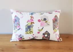 Handmade Birdhouse Cushion Clarke & Cotton Fabric - thumbnail 1