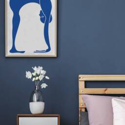 Uttanasana Yoga Pose, Poster, Wall Decor, Scandinavian Print, Minimalist Gift For Lover, Blue Modern Art - thumbnail 3