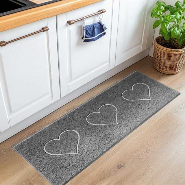 Embossed Triple Heart Runner & Entrance Mat 150cm X 60cm - image 1